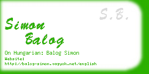 simon balog business card